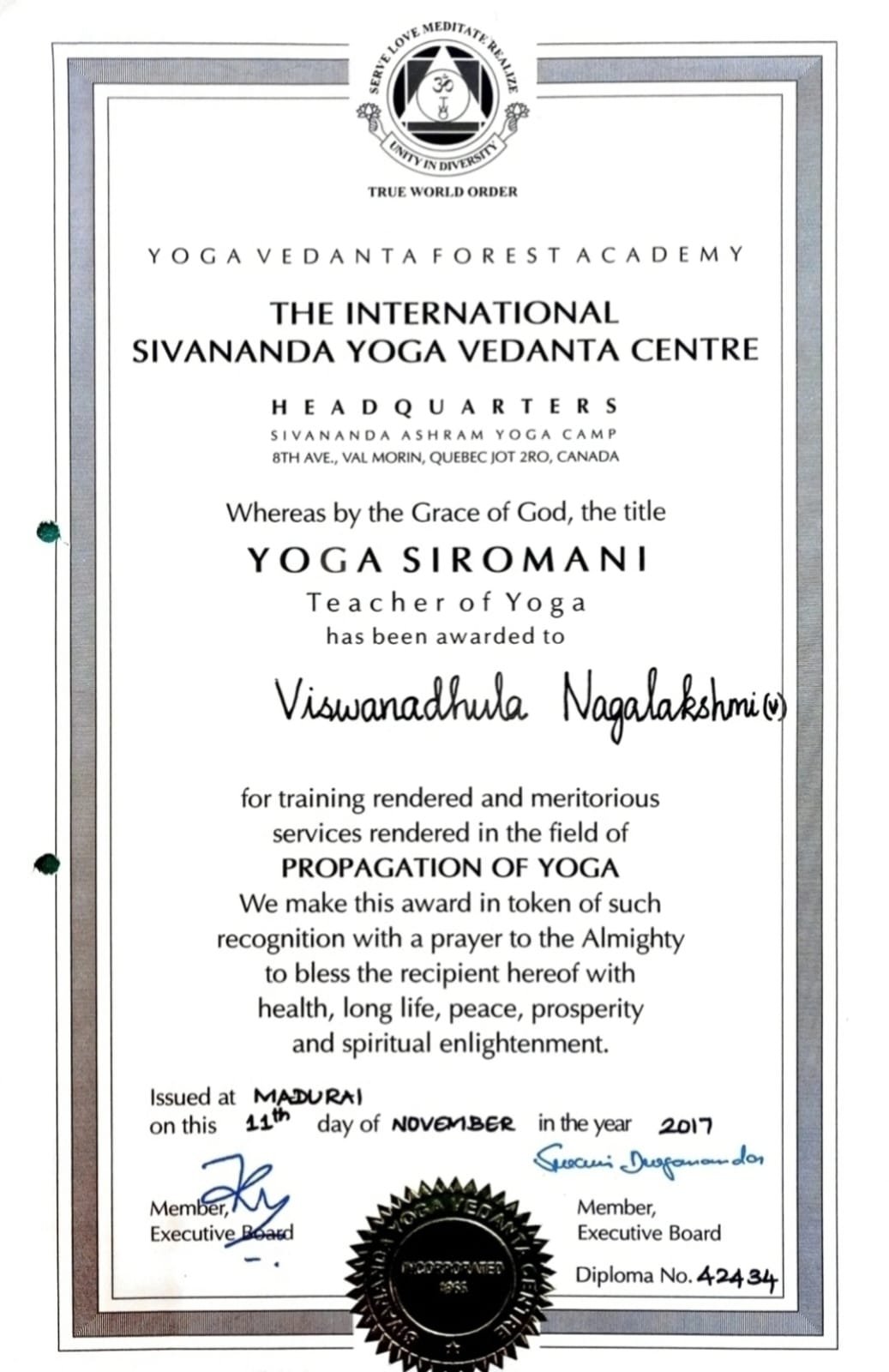 Certification Certificate